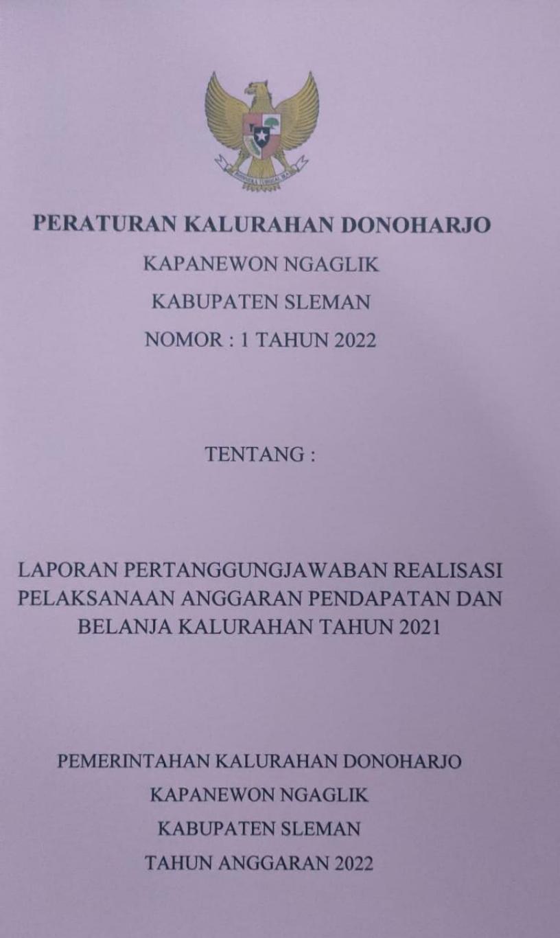LPJ Realisasi Pelaksanaan APBKal Tahun 2021